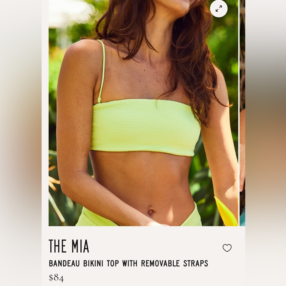 Kenny Flowers Neon Yellow Bandeau Bikini Top